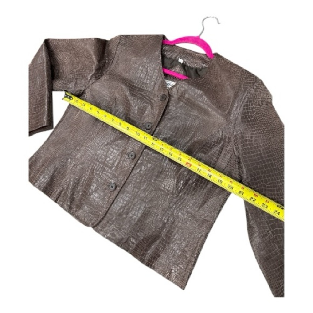 Pendleton Brown Crocodile-Embossed Jacket size L - image 7